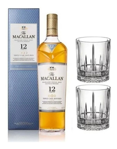 Imagen 1 de 10 de Whisky The Macallan 12 Años Triple Cask + 2 Vasos  Cuotas