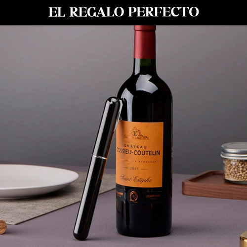 Sacacorcho Manual Vino Botella Aguja Bombeo A Presion Aire Negro