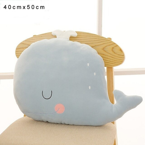 Imagen 2 de 5 de Oferta! Peluche Almohada Cojín Ballena Kawaii 50cm