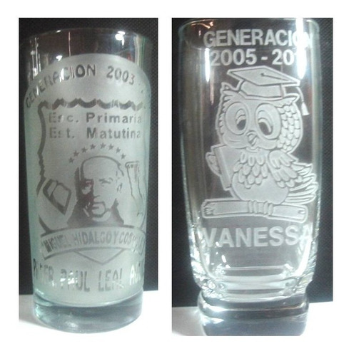 Vasos Para Graduacion Grabados En Tecnica Sandblast