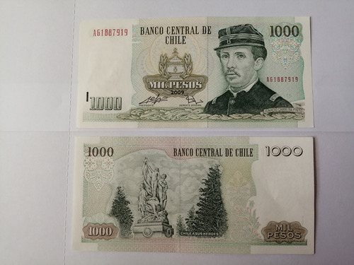 Billete De 1.000 Pesos, Año 2009 Papel Algodón Nuevo Unc.