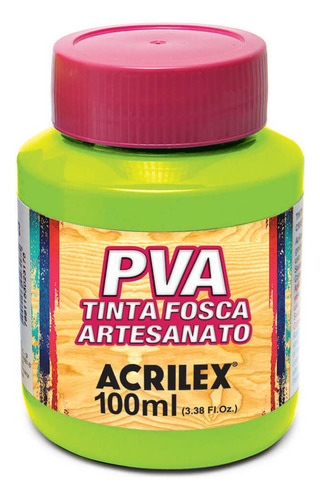 Pva Tinta Fosca 100ml Para Artesanato Acrilex - Cores Cor Verde Maçã