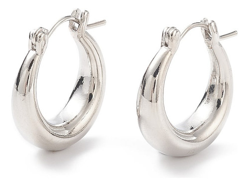 Aros Argollas Aretes Chunky Macizo Baño Oro Platino Joyas