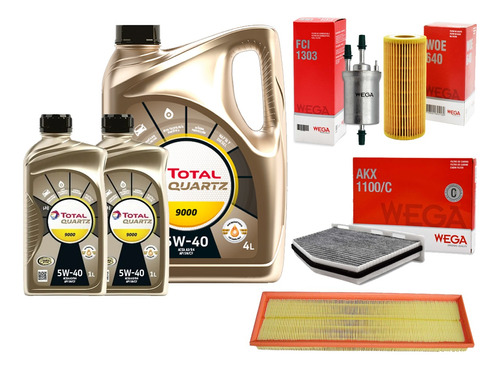 Kit Filtros Volkswagen Vento 2.5 + Aceite Total 9000 5w40 6l