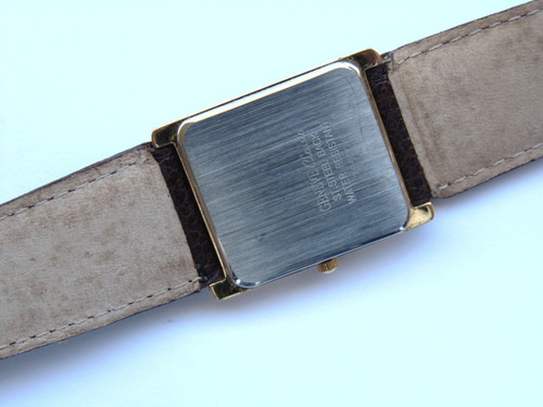 Relogio Classico Geneva Retangular Plaque Ouro Impecavel Pre
