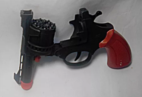 Arma De Brinquedo Preto Espoleta Revólver Cap Gun Plástico