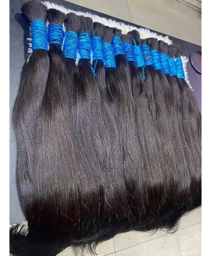 Aplique De Cabelo Humano Natural 75cm Vários Métodos Liso