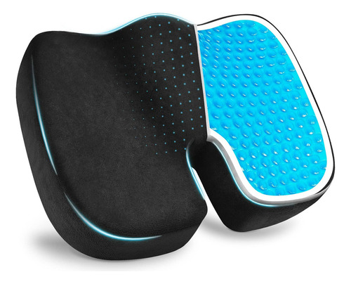 Cojín Asiento Memory Foam Y Gel Ortopédico Coxis Ergonomico