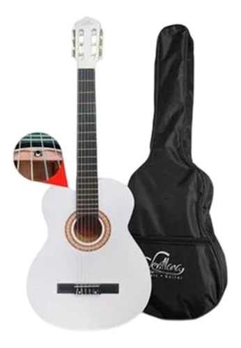 Guitarra Acústica Sevillana 30'' Con Funda Blanco Mlab