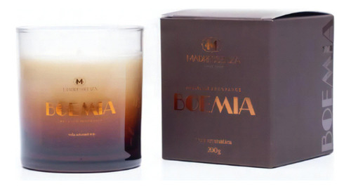 Madressenza Boemia Vela Perfumada 200g Cor Branco