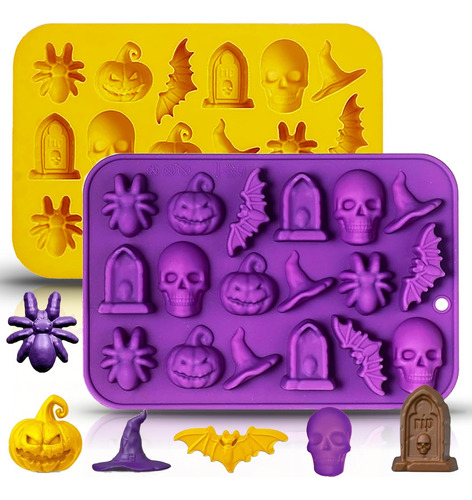 Molde Para Chocolate De Halloween, Silicona, 18 Cavidades, P