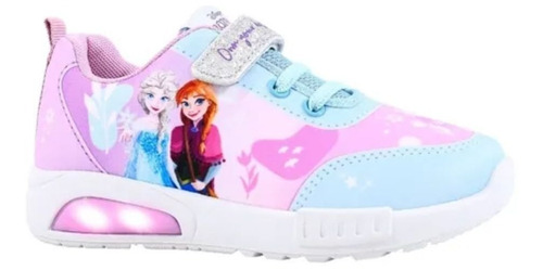 Zapatillas Footy Disney Frozen Elsa Celeste Con Luces 