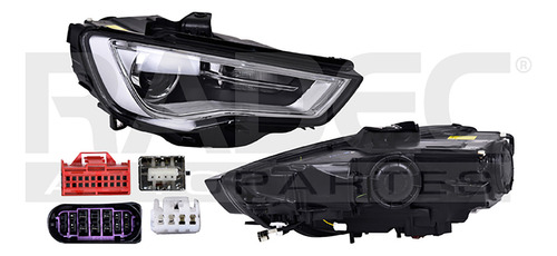 Faro Audi A3 13-16 Der S/foco Electrico C/motor Leds P/xenon