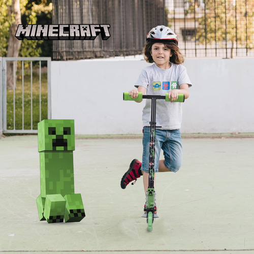 Patinete Minecraft De 2 Ruedas Con Ruedas Iluminadas, Plegab