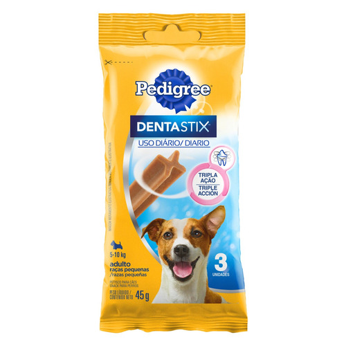 Imagem 1 de 1 de Petisco para Cães Adultos Raças Pequenas Pedigree Dentastix Pacote 45g 3 Unidades