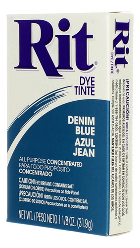 Dye Rit Powder Denim Blue 3-36 (pacote Com 6) Para Tecido De
