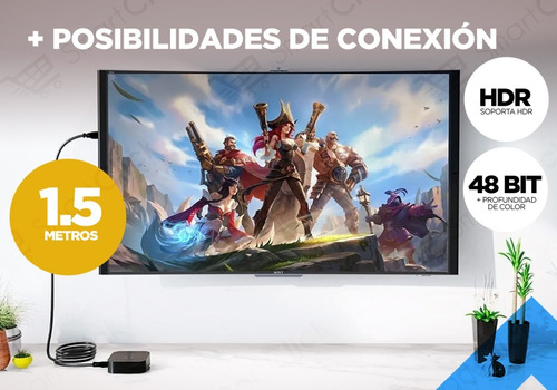 Imagen 6 de 10 de Cable Hdmi 1.5 Metros V1.4 Full Hd 4k Dorado Led Pc Monitor