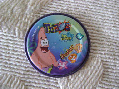 4 Tazos De Metal Bob Esponja (Usado)