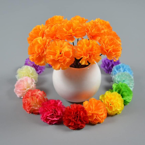 50 Cabeça De Flor De Cravo De Seda Artificial Com Conjunto D