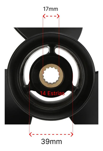 Hélice Motor Popa Suzuki 15hp Std Passo 9.1/4 X 10 = 9.25x10