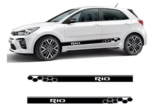  Calca Vinil 2 Pz Kia Rio Franja Lateral Sticker Rotulado