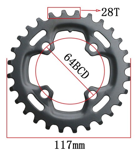 Wa Plato Ancho Estrecho Para Bicicleta 104 Bcd Anillo De