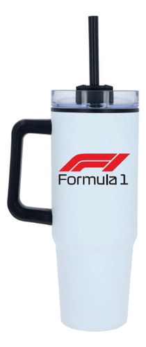 Vaso Térmico Diseño Deportivo- Personalizado A Color 900ml Blanco Fórmula 1