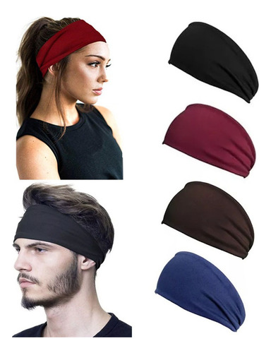 . Diademas Deportivas 4 Pzas Para La Cabeza Con 4 Colores