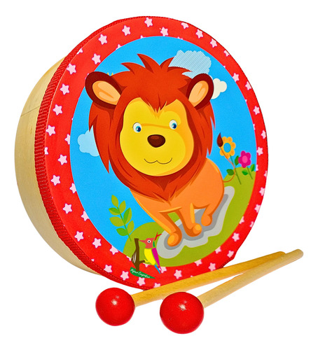 Tamborcito De Madera Instrumento Musical Infantil Niños Nena