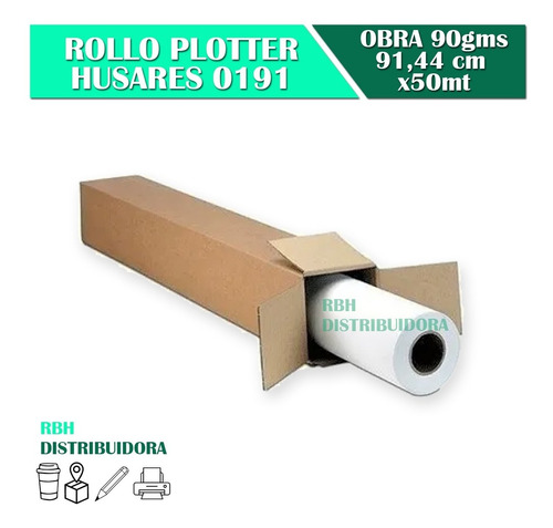 Rollo Plotter Husares 0191 Obra 90grs 91,44 Cm X50 Mts