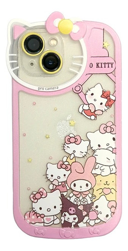 Carcasa Hello Kitty Con Relieve Flexible Para iPhone 13