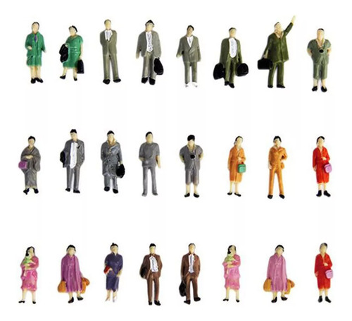 50 Figuras De Pie De Personas De Pie En Color A Escala 1:87