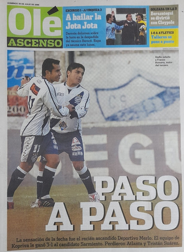 Suple Ascenso De Ole 30/7/2006 Merlo 3 Sarmiento 1, Centro (Usado)
