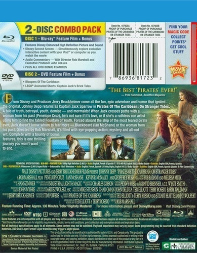 Blu-ray + Dvd Pirates Of The Caribbean Piratas Del Caribe 4