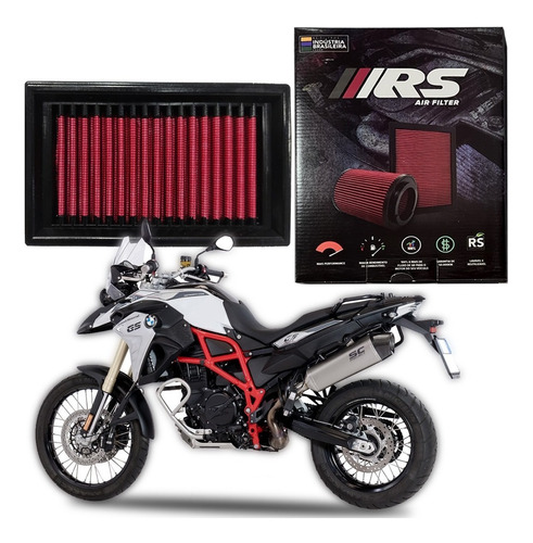 Filtro Esportivo Lavável Bmw F800gs 2015 Rs Filtros