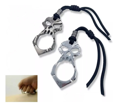 Chaveiro Skull Soco Inglês Metal Caveira Kubotan