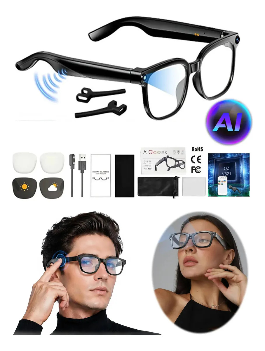 Gafas Con Cámara De 8 Mp, Gafas Inteligentes Con Ia, Traducc