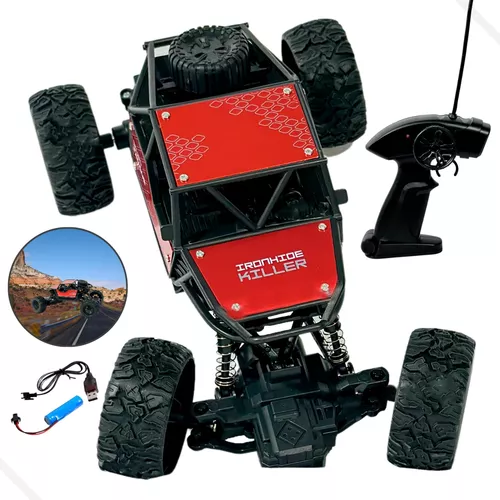 Carrinho Controle Remoto 4x4 Monster Presente Para Menino Cor Vermelho