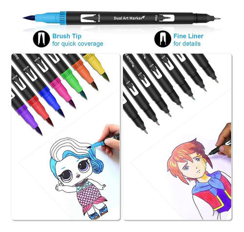 . Marcador De Ponta De Desenho Profissional Duplo