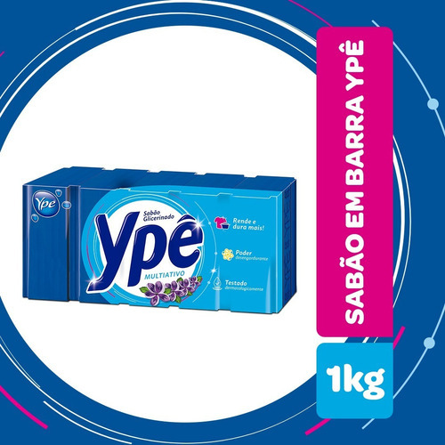 Sabão em Barra Multiativo Ypê 1kg com 5 unidades