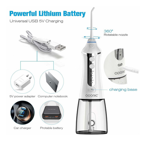 Adoric Inalámbrico Flosser Agua Para Los Dientes Portátil De