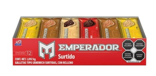 Galletas Gamesa Emperador Surtido Caja 12 Pzas De 91 G C/u