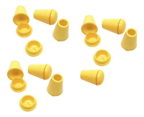 10 Topes De Campana, Clips De Palanca Para Extremos Amarillo