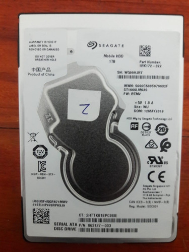 Disco 1 Tb Seagate Notebook Ps3 Ps4 Dvr - Usado Impecable !!