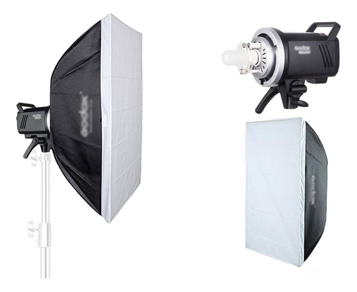 Flash De Estudio Godox Ms200 + Softbox Godox 60x90cm Bowens