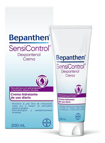 Bepanthen Crema Hidratante de Uso Diario SensiControl, 200 ml Piel Seca Dermatitis