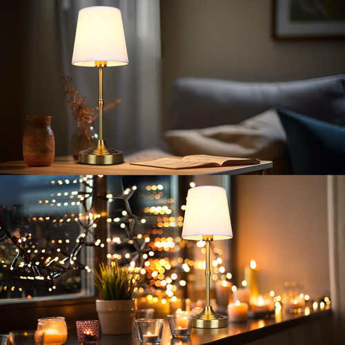 Lámpara De Mesa Led Recargable Inalámbrica Táctil Regulable