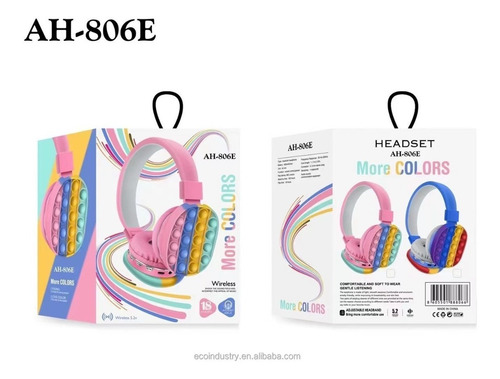 Imagen 6 de 6 de Audifonos Bluetooth Pop It Push Fidget Inalambrico Colores