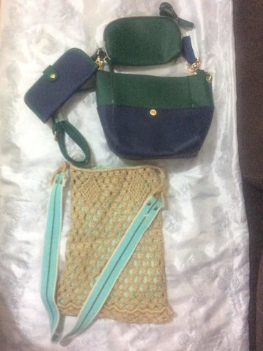 Bolsa Mujer Pack 2 Tejida , Con Cartera Incluida Usadas