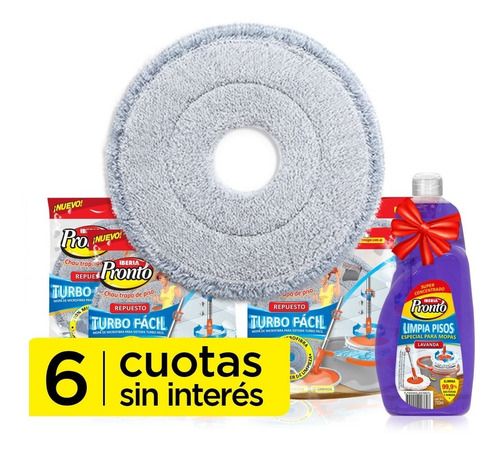 Combo X4 Repuestos Mopa Turbo Fácil + Limpia Pisos Iberia